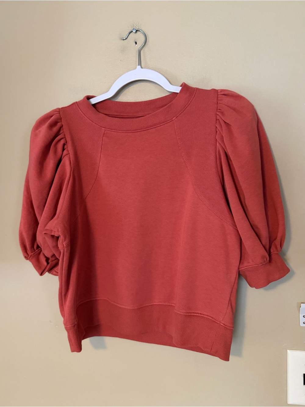 Maeve Puff-Sleeve Short Sleeve Sweatshirt - Picture 2 of 7